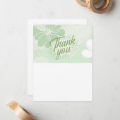 Green Thank You Note - Flat - Blank One Side Mitteilungskarte (Vorderseite/Rückseite Beispiel)