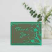 Green Theme Blume anpassbar dank Postkarte (Stehend Vorderseite)