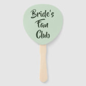 Green Theme Bride's Fan Club Bridesmaid Name Fächer (Vorderseite)