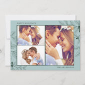 Green Three Foto Weihnachtskarte (Vorderseite)