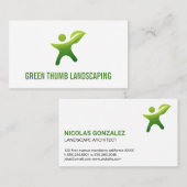 Green Thumb Leaf Logo Visitenkarte (Vorne/Hinten)