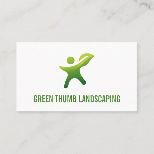 Green Thumb Leaf Logo Visitenkarte (Vorderseite)