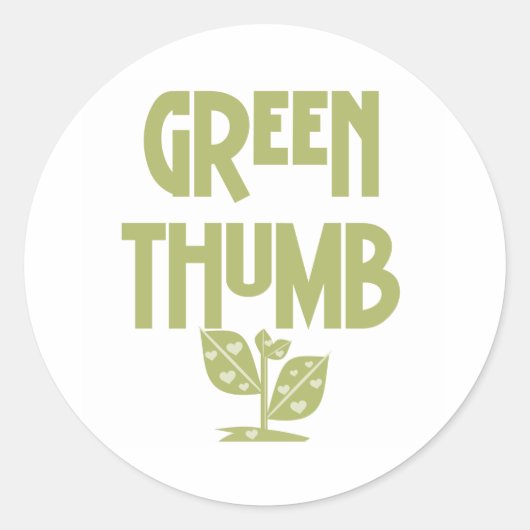 Green Thumb Runder Aufkleber (Vorderseite)