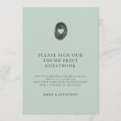 Green Thumbprint Gästebuchskarte Einladung (Vorderseite)