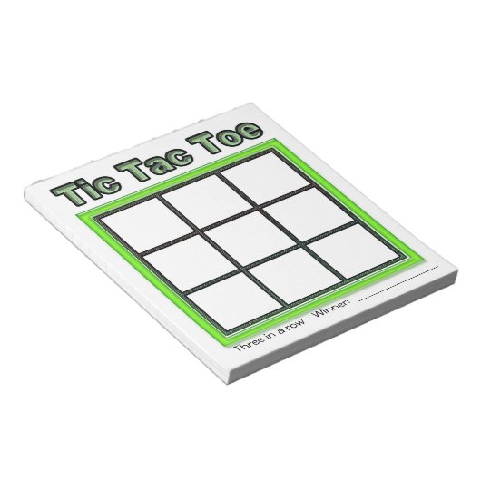 Green Tic Tac Toe Game Notepad Notizblock (angewinkelt)