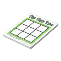 Green Tic Tac Toe Game Notepad