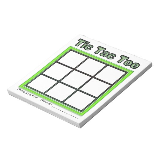 Green Tic Tac Toe Game Notepad Notizblock (Rotiert)
