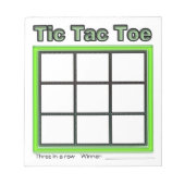 Green Tic Tac Toe Game Notepad Notizblock (Vorderseite)
