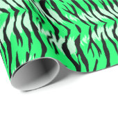 Green Tiger Animal Skin Pattern Design  Geschenkpapier (Rolleneckpunkt)
