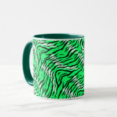Green Tiger Animal Skin Pattern Design  Tasse (Vorderseite Links)