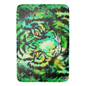 Green Tiger Bath Mat - Tiger Artwork - Wildtiere Badematte (Vorderseite Vertikal)