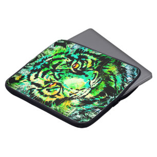 Green Tiger Head Tiger Zeichnend Laptop-Sieb Laptopschutzhülle