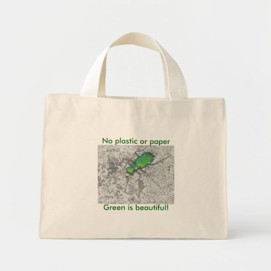 Green Tiger Käfer Mini-Tasche Mini Stoffbeutel (Vorne)