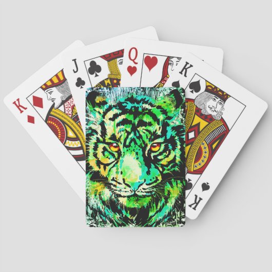 Green Tiger Playing Cards - Tiger Playing Cards Spielkarten (Rückseite)