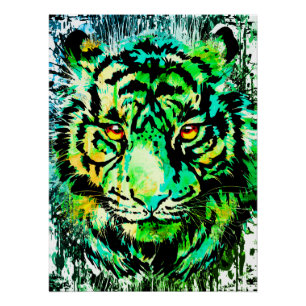 Green Tiger Poster Print - Green Tiger Zeichnend