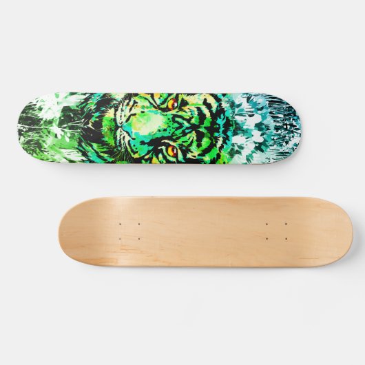 Green Tiger Skateboard - Green Tiger Zeichnend (Horizontal)