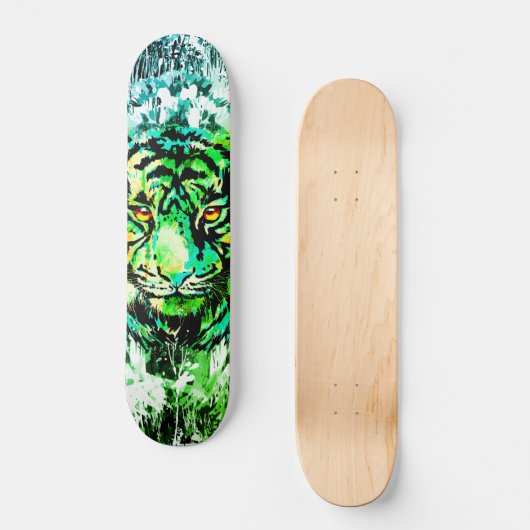 Green Tiger Skateboard - Green Tiger Zeichnend (Vorderseite)