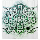 Green Tint für Tribal Design Duschvorhang (Vorderseite)