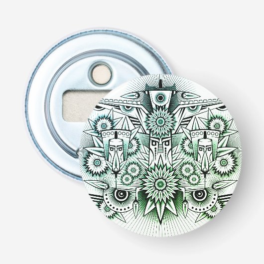 Green Tint für Tribal Design Flaschenöffner (Vorderseite)