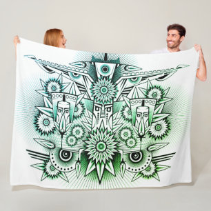 Green Tint für Tribal Design Fleecedecke