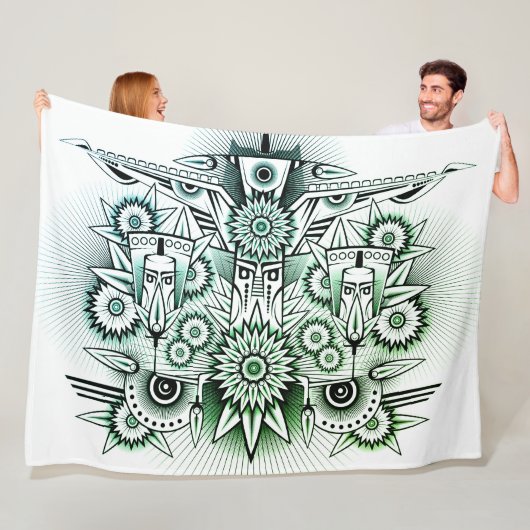 Green Tint für Tribal Design Fleecedecke (Beispiel)