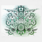 Green Tint für Tribal Design Fleecedecke (Vorderseite (Horizontal))