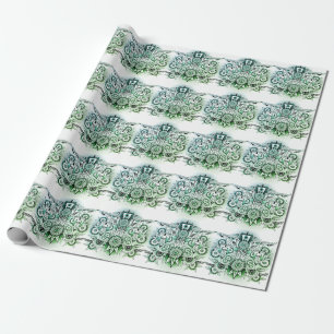 Green Tint für Tribal Design Geschenkpapier