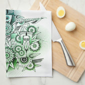 Green Tint für Tribal Design Geschirrtuch (Viertel Falte)