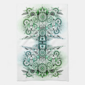 Green Tint für Tribal Design Geschirrtuch (Vertikal)