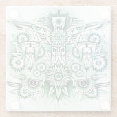 Green Tint für Tribal Design Glasuntersetzer (Rückseite)