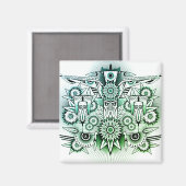 Green Tint für Tribal Design Magnet (Vorderseite/Rückseite)