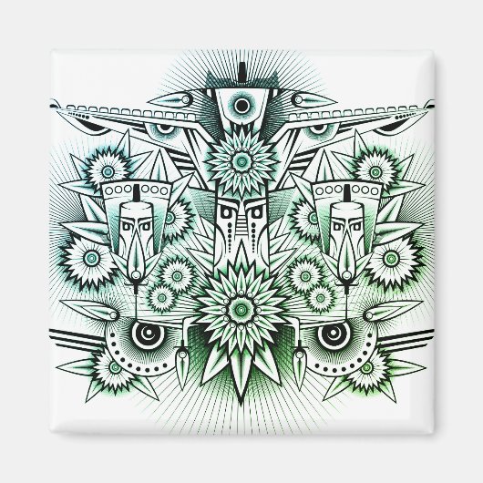 Green Tint für Tribal Design Magnet (Vorne)