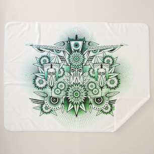 Green Tint für Tribal Design Sherpadecke