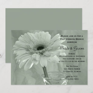 Green Tinted Daisy Post Wedding Brunch Einladung