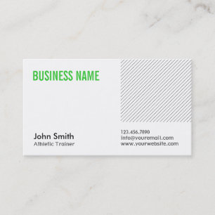 Green Title Athletic Trainer Business Card Visitenkarte