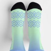 Green to Blue, Greek Pattern, Name Socken (Oben)