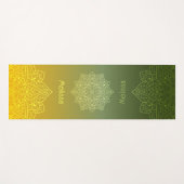 Green To Yellow Gradient Mandala With Name Yogamatte (Vorderseite (Horizontal))