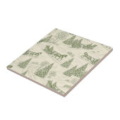 Green Toile Christmas Sleigh Ride Pattern (2) Fliese (Seite)