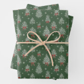Green Toile Christmas Tree Pattern Geschenkpapier Set (Beispiel)