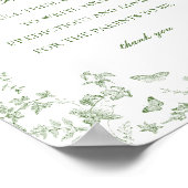 Green Toile De Jouy Advice for Baby Showgame Poster (Ecke)