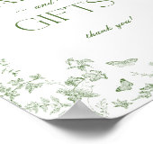 Green Toile De Jouy Blumenkarten und Geschenke-Zei Poster (Ecke)