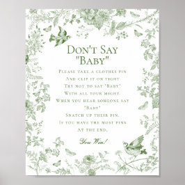 Green Toile De Jouy Dont Say Baby Showspiel Poster