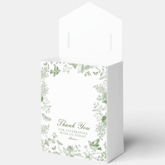 Green Toile De Jouy Floral Dessert Gevor Boxen Geschenkschachtel (Offen)