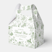 Green Toile De Jouy Floral Dessert Gevor Boxen Geschenkschachtel (Rückseite)