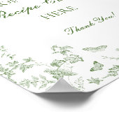 Green Toile De Jouy Floral Gemeinsames Rezept Brid Poster (Ecke)