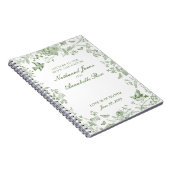 Green Toile De Jouy Wedding Letters Bride & Groom Notizblock (Rechte Seite)