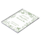 Green Toile De Jouy Wedding Letters Bride & Groom Notizblock (Linke Seite)