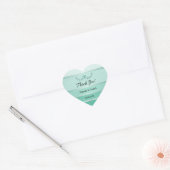 Green Tone On Tone Stripe Wedding Thank You Herz-Aufkleber (Umschlag)