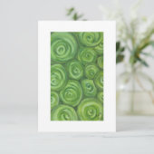 Green toned roses - hand-drawn original art. dankeskarte (Stehend Vorderseite)
