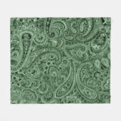 Green Tones floral Paisley Muster Fleecedecke (Vorderseite (Horizontal))